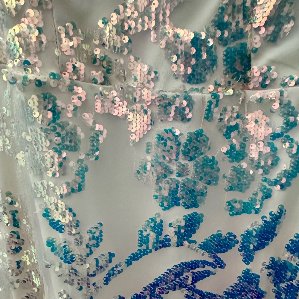Soieblu Size Small Sequin Glitter Dress long Formal Semi Full w/slit - Picture 3 of 10
